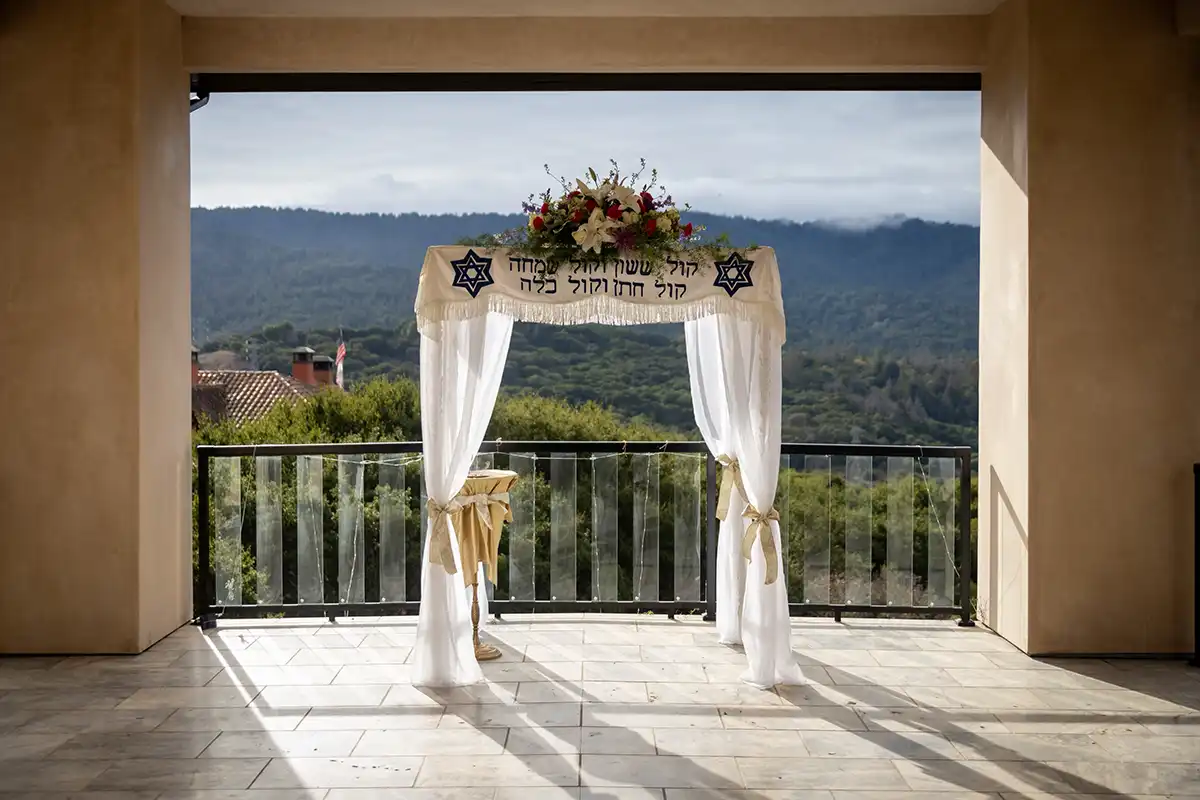 Ceremony altar with view