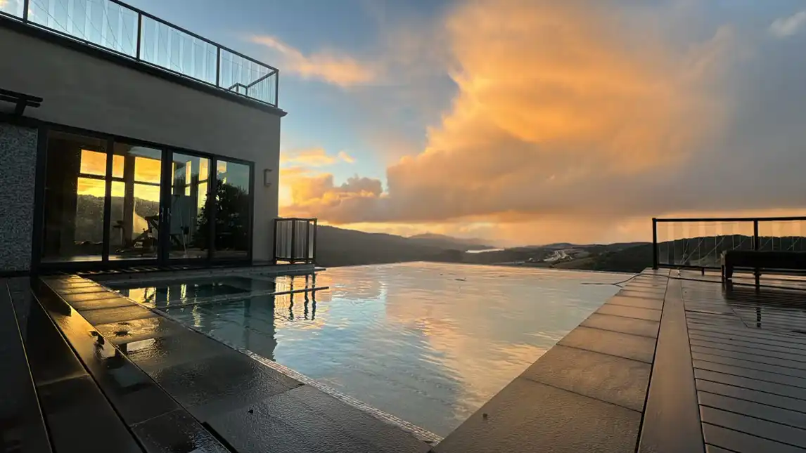 Infinity pool at sunset